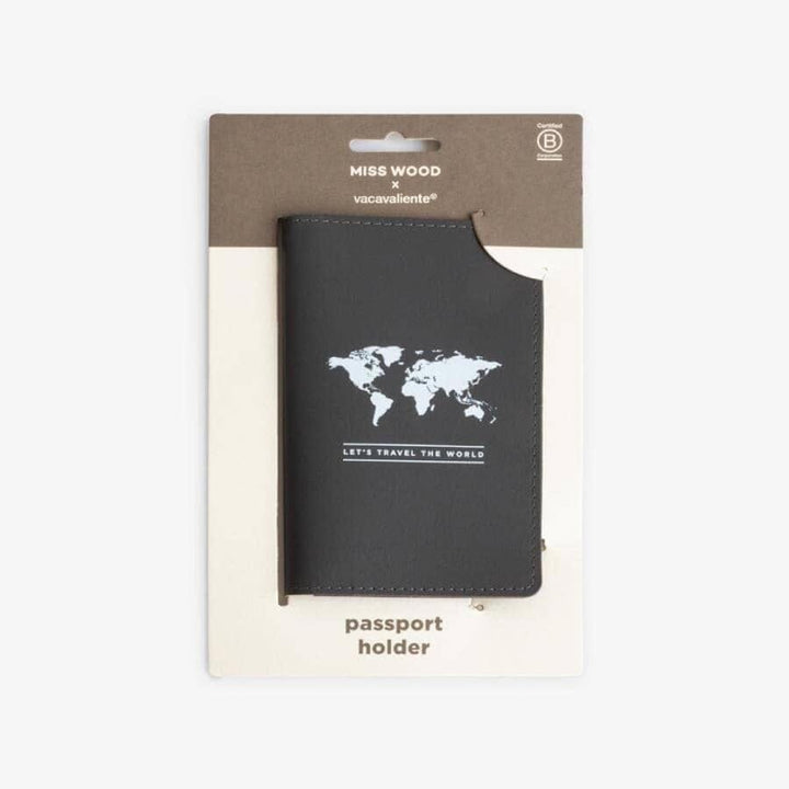 Porte passeport - gris | Miss Wood accessoire de voyage Miss Wood 