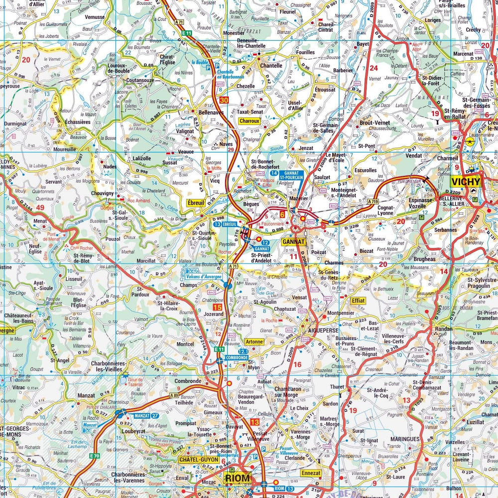 Poster - Allier (119 x 85 cm) | Blay Foldex carte murale hors dimensions Blay Foldex 