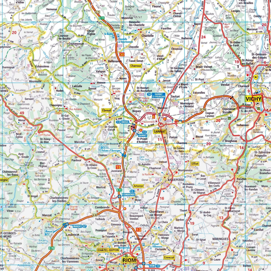 Poster - Allier (119 x 85 cm) | Blay Foldex carte murale hors dimensions Blay Foldex 