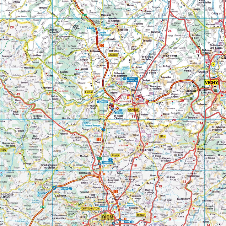 Poster - Allier (119 x 85 cm) | Blay Foldex carte murale hors dimensions Blay Foldex 