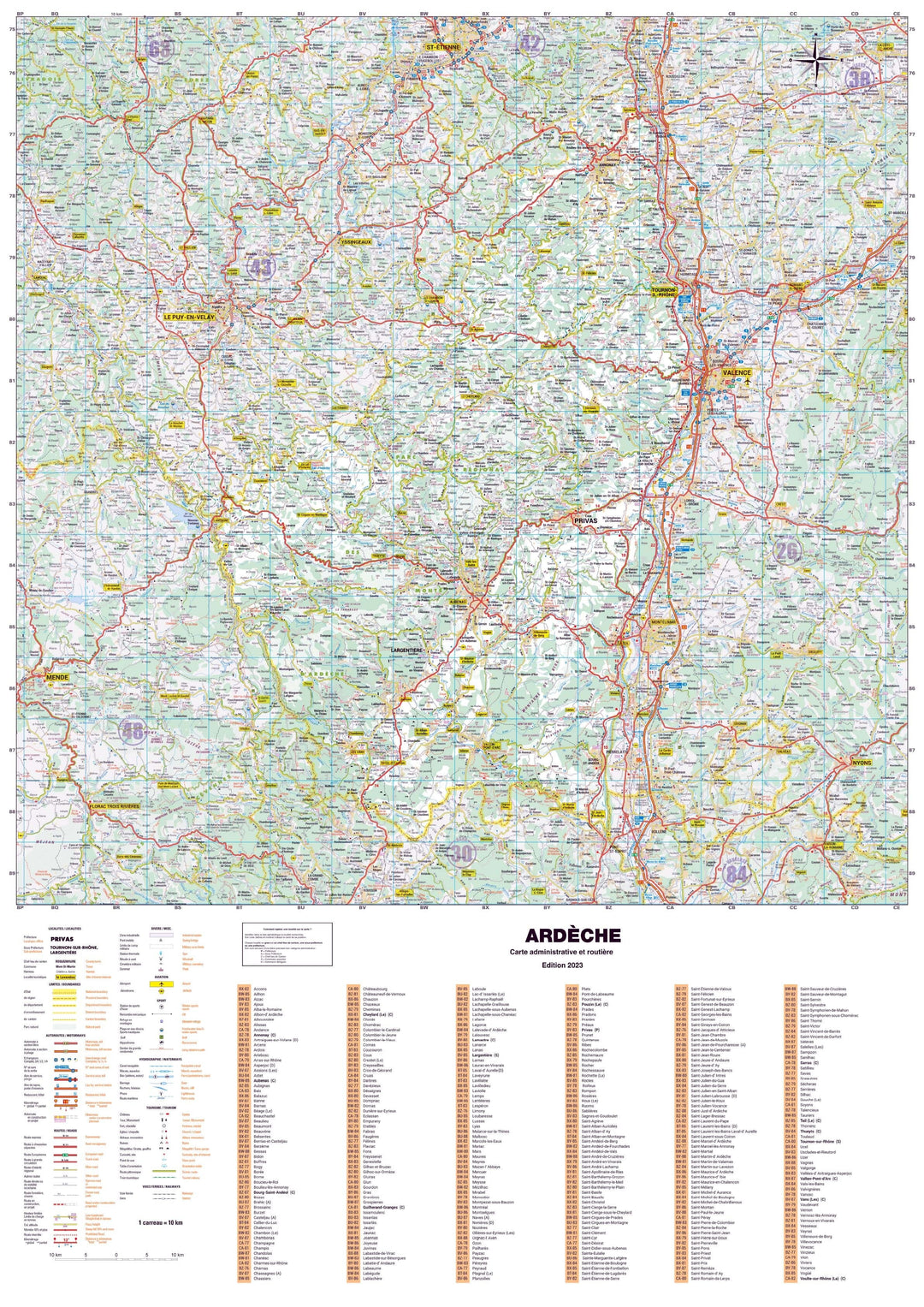 Poster - Ardèche (119 x 85 cm) | Blay Foldex carte murale hors dimensions Blay Foldex 