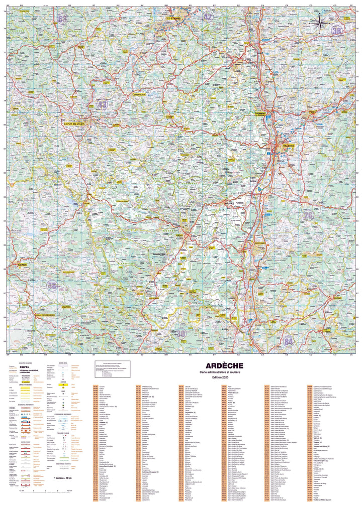 Poster - Ardèche (119 x 85 cm) | Blay Foldex carte murale hors dimensions Blay Foldex 