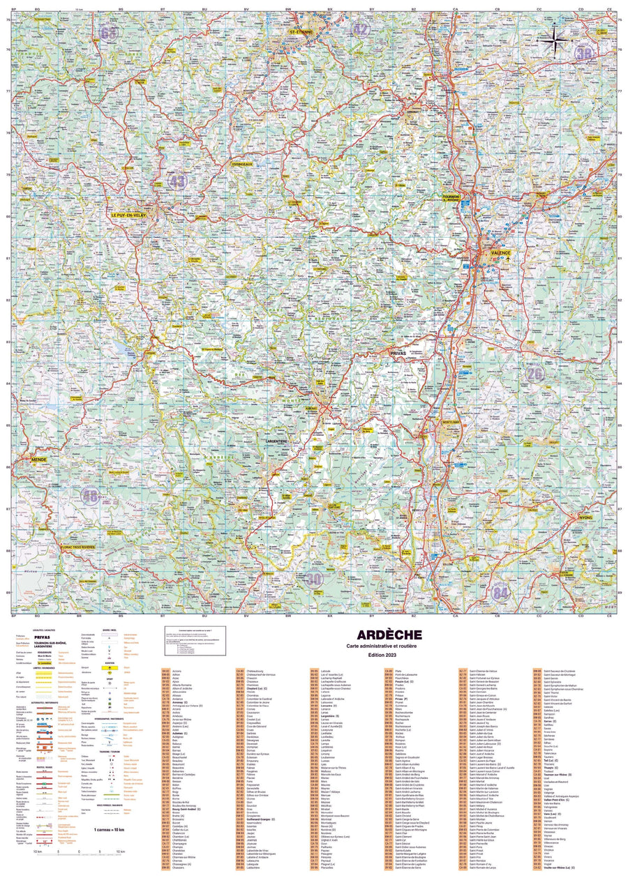 Poster - Ardèche (119 x 85 cm) | Blay Foldex carte murale hors dimensions Blay Foldex 