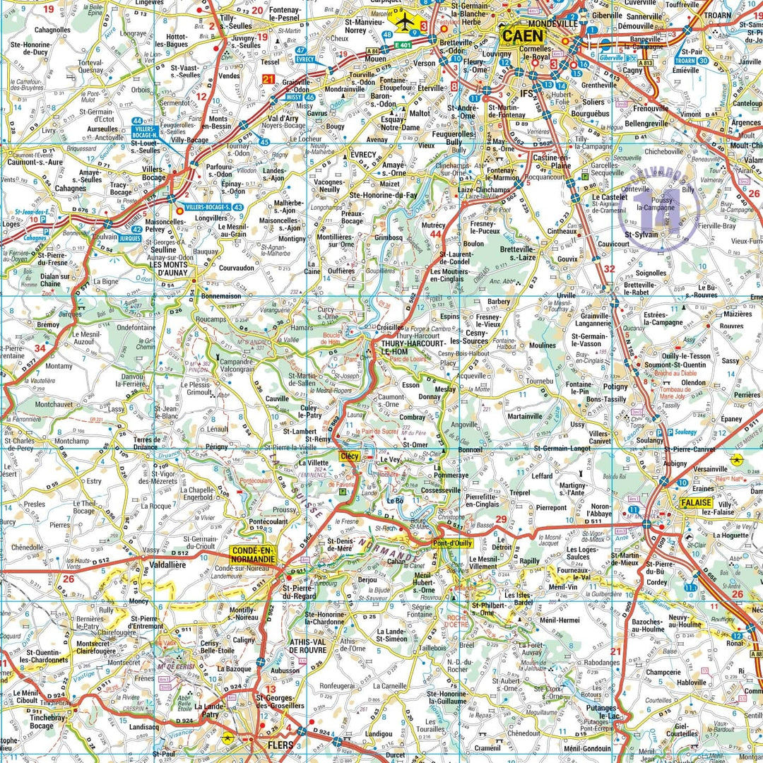 Poster - Basse-Normandie (109 x 94 cm) | Blay Foldex carte murale hors dimensions Blay Foldex 