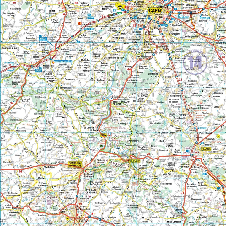 Poster - Basse-Normandie (109 x 94 cm) | Blay Foldex carte murale hors dimensions Blay Foldex 