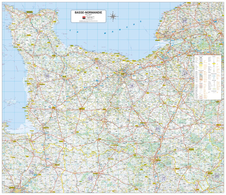 Poster - Basse-Normandie (109 x 94 cm) | Blay Foldex carte murale hors dimensions Blay Foldex 