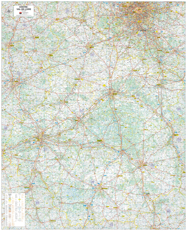 Poster - Centre-Val de Loire (120 × 148 cm) | Blay Foldex carte murale hors dimensions Blay Foldex 