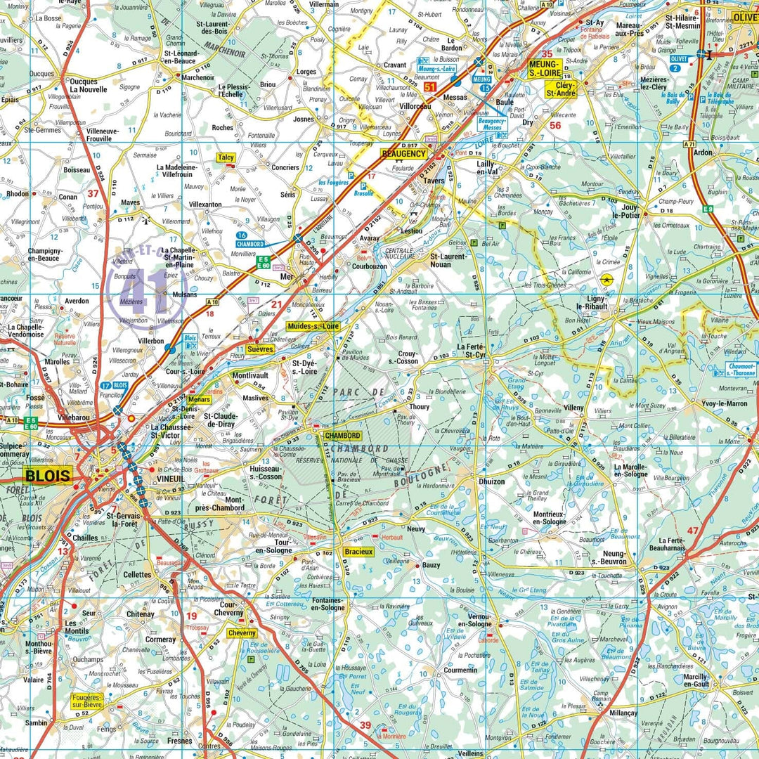 Poster - Centre-Val de Loire (120 × 148 cm) | Blay Foldex carte murale hors dimensions Blay Foldex 