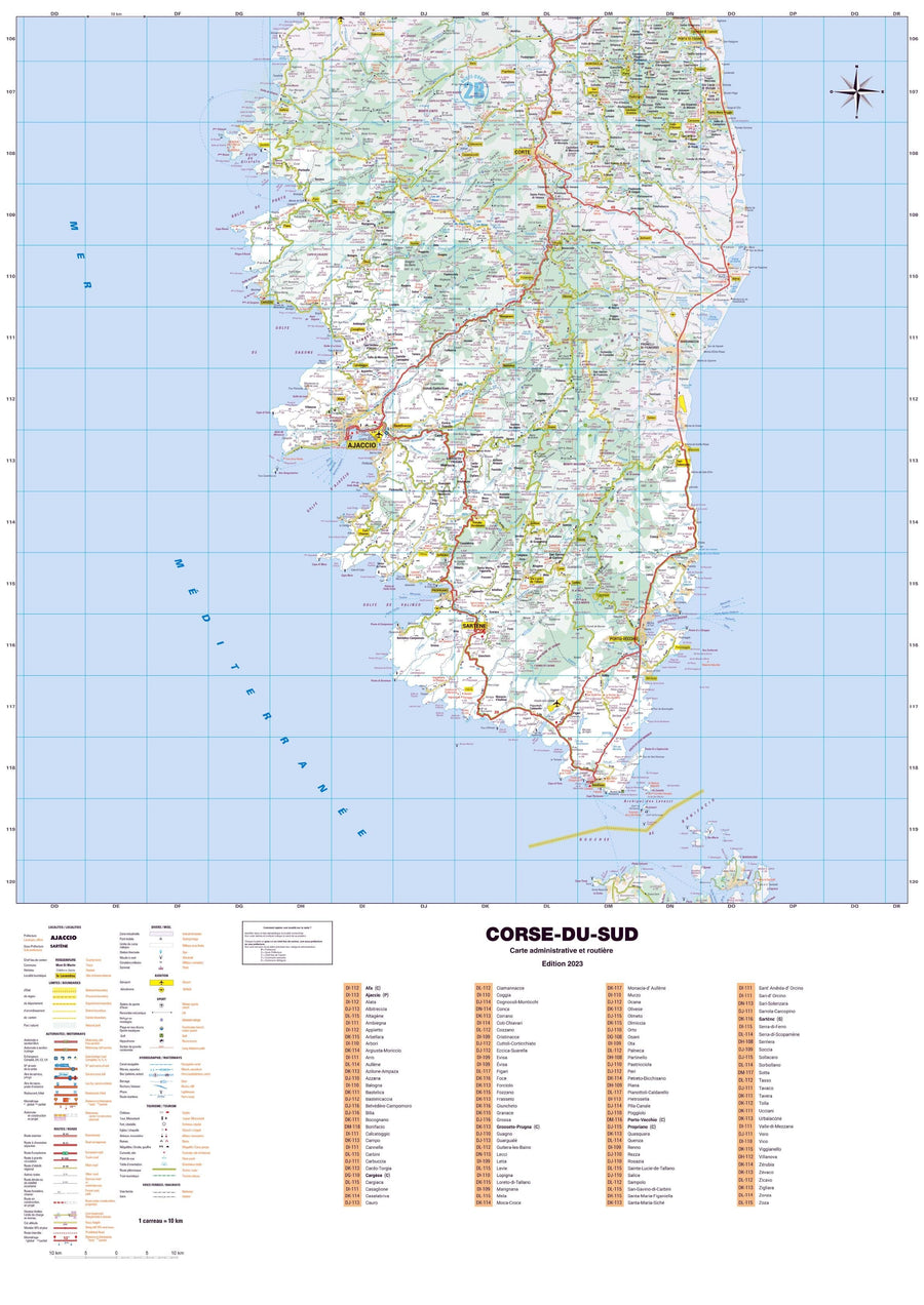 Poster - Corse-du-Sud (119 x 85 cm) | Blay Foldex carte murale hors dimensions Blay Foldex 