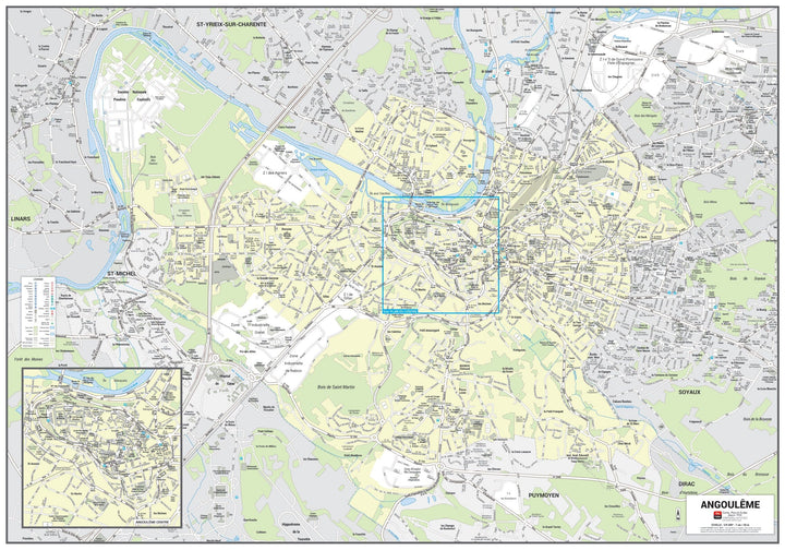 Poster de ville - Angoulême (70 x 100 cm) | Blay Foldex carte murale hors dimensions Blay Foldex 