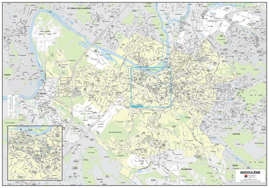 Poster de ville - Angoulême (70 x 100 cm) | Blay Foldex carte murale hors dimensions Blay Foldex 