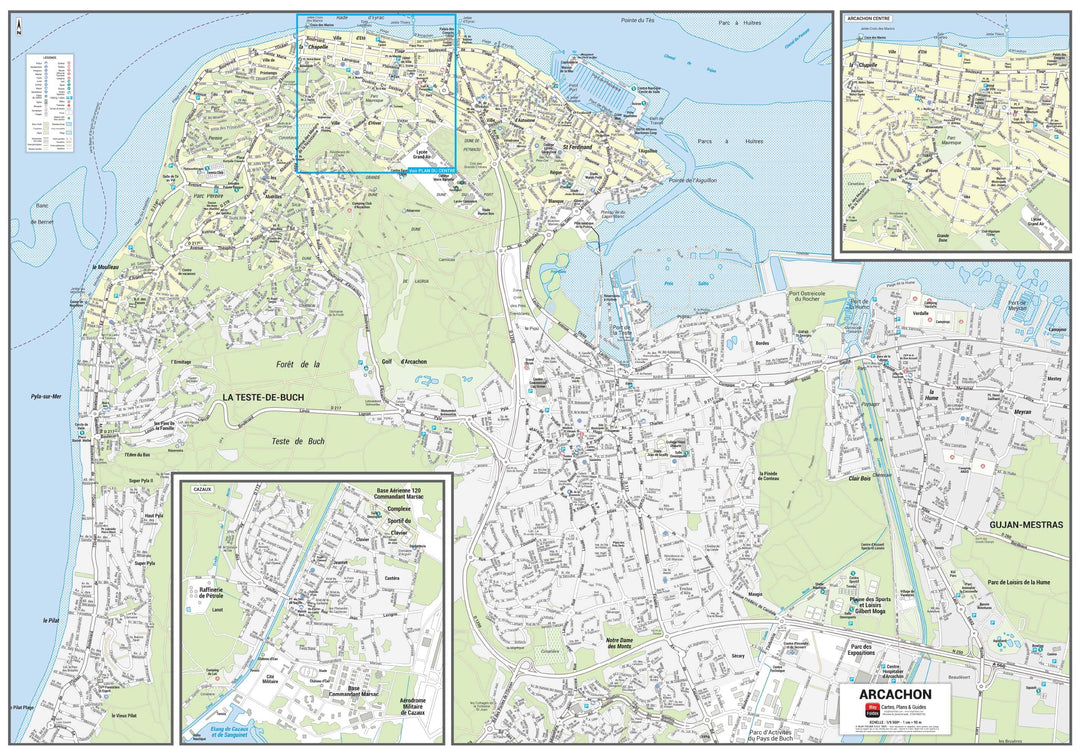 Poster de ville - Arcachon Format (100 x 70 cm) | Blay Foldex carte murale hors dimensions Blay Foldex 