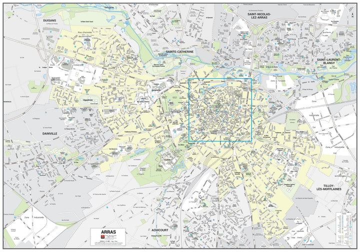 Poster de ville - Arras (100 x 70 cm) | Blay Foldex carte murale hors dimensions Blay Foldex 