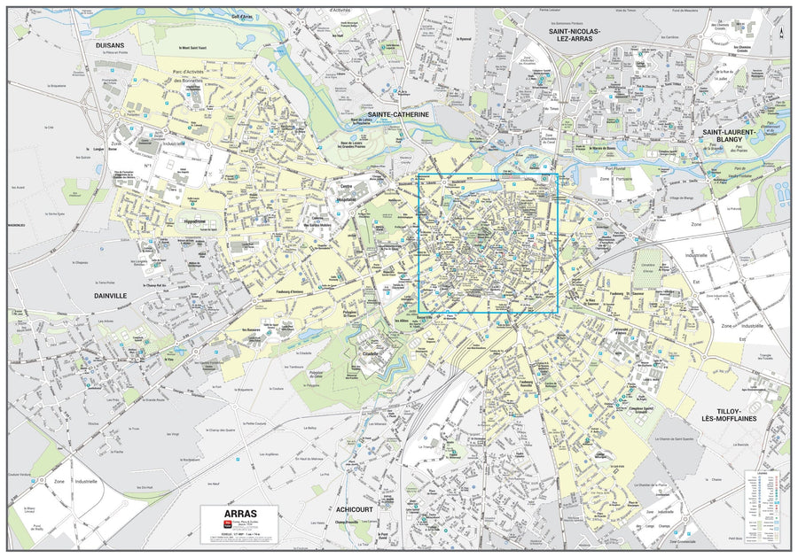 Poster de ville - Arras (100 x 70 cm) | Blay Foldex carte murale hors dimensions Blay Foldex 