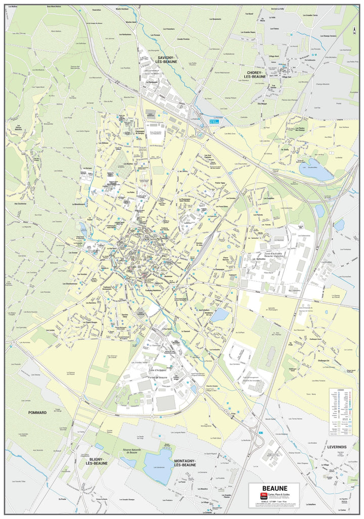 Poster de ville - Beaune (70 x 100 cm) | Blay Foldex carte murale hors dimensions Blay Foldex 