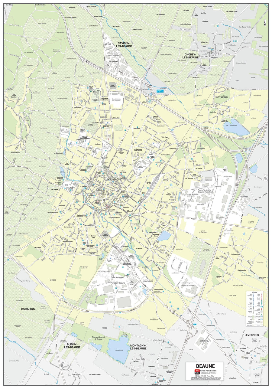 Poster de ville - Beaune (70 x 100 cm) | Blay Foldex carte murale hors dimensions Blay Foldex 