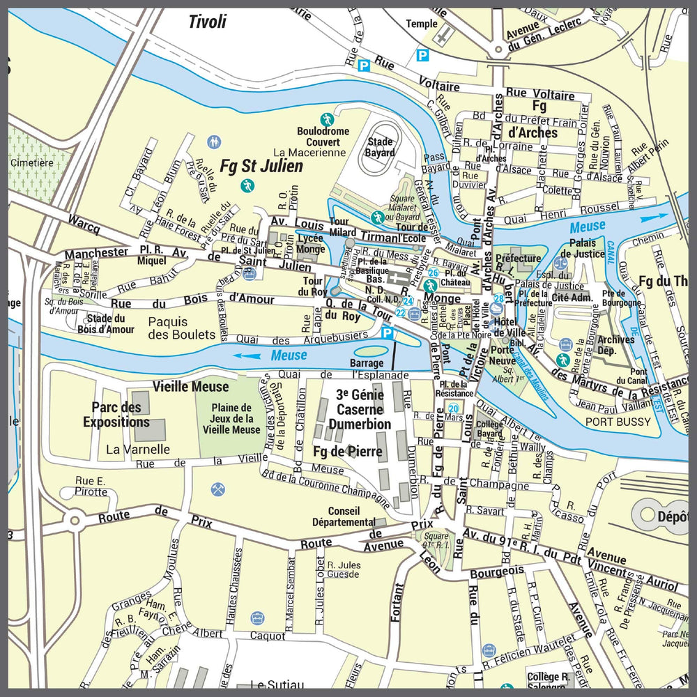 Poster de ville - Charleville-Mézières (70 x 100 cm) | Blay Foldex carte murale hors dimensions Blay Foldex 