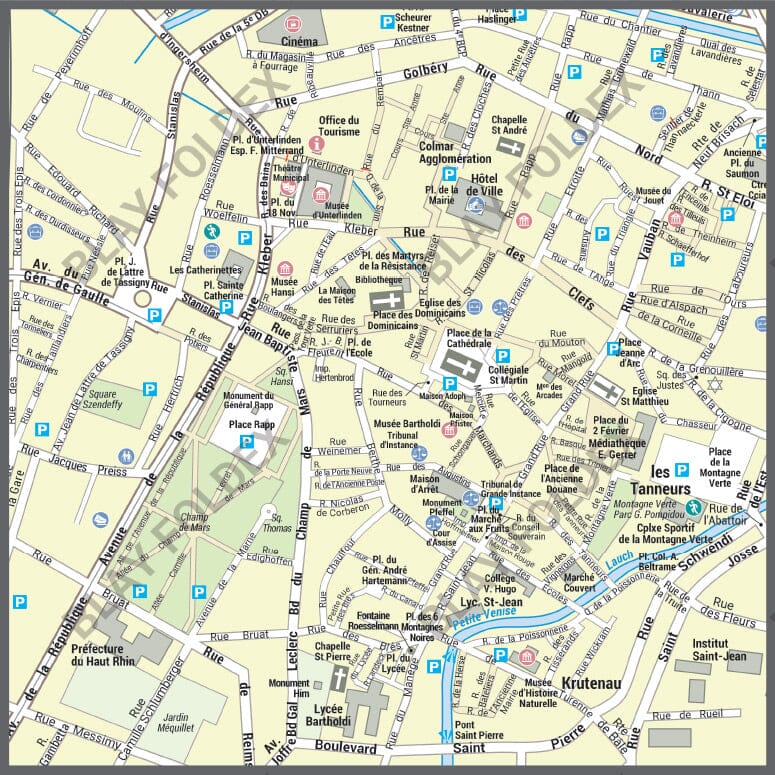 Poster de ville - Colmar (70 x 100 cm) | Blay Foldex carte murale hors dimensions Blay Foldex 