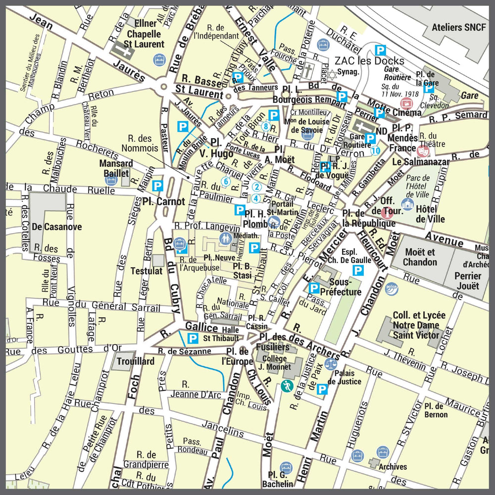 Poster de ville - Épernay (70 x 70 cm) | Blay Foldex carte murale hors dimensions Blay Foldex 