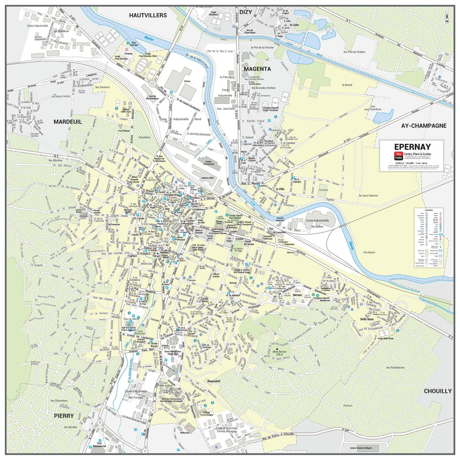 Poster de ville - Épernay (70 x 70 cm) | Blay Foldex carte murale hors dimensions Blay Foldex 