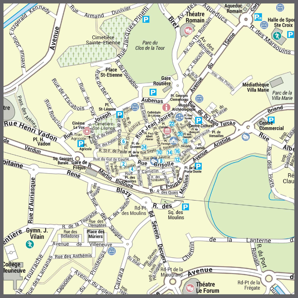 Poster de ville - Fréjus (70 x 100 cm) | Blay Foldex carte murale hors dimensions Blay Foldex 