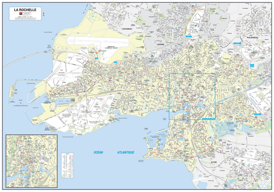 Poster de ville - La Rochelle (100 x 70 cm) | Blay Foldex carte murale hors dimensions Blay Foldex 
