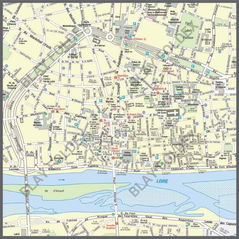 Poster de ville - Orléans (70 x 100 cm) | Blay Foldex carte murale hors dimensions Blay Foldex 