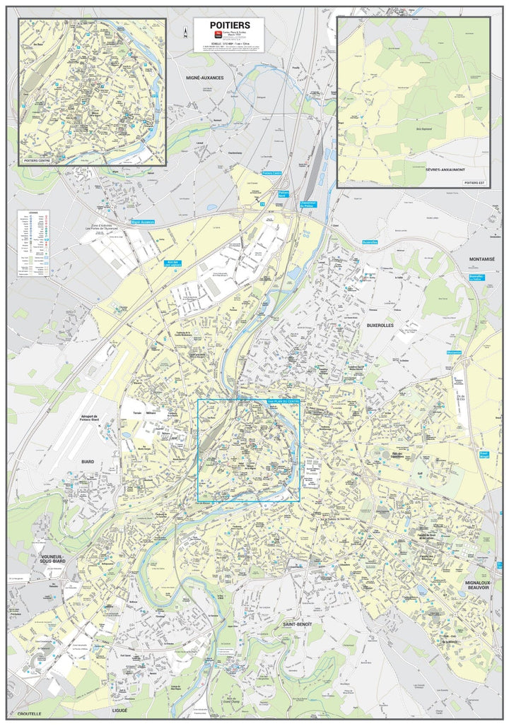 Poster de ville - Poitiers (70 x 100 cm) | Blay Foldex carte murale hors dimensions Blay Foldex 