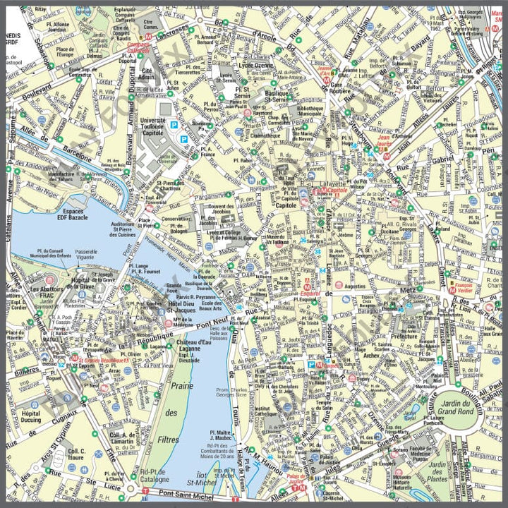 Poster de ville - Toulouse (95 x 110 cm) | Blay Foldex carte murale hors dimensions Blay Foldex 