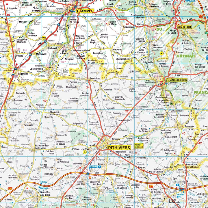 Poster - Essonne (119 x 85 cm) | Blay Foldex carte murale hors dimensions Blay Foldex 