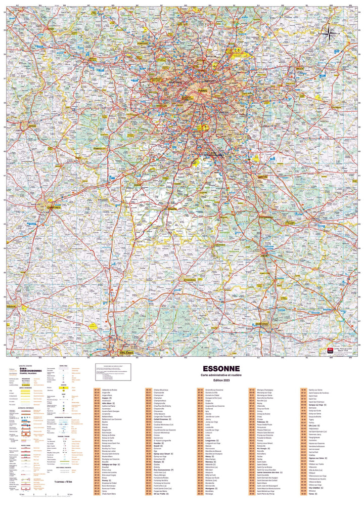 Poster - Essonne (119 x 85 cm) | Blay Foldex carte murale hors dimensions Blay Foldex 