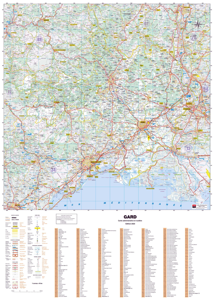 Poster - Gard (119 x 85 cm) | Blay Foldex carte murale hors dimensions Blay Foldex 