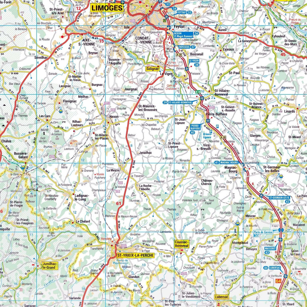 Poster - Haute-Vienne (119 x 85 cm) | Blay Foldex carte murale hors dimensions Blay Foldex 