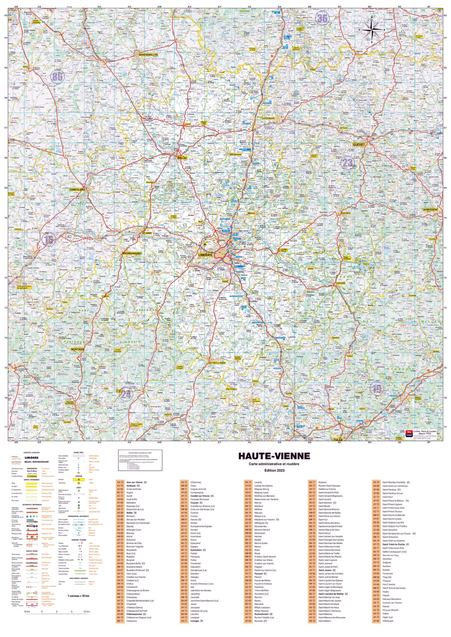 Poster - Haute-Vienne (119 x 85 cm) | Blay Foldex carte murale hors dimensions Blay Foldex 