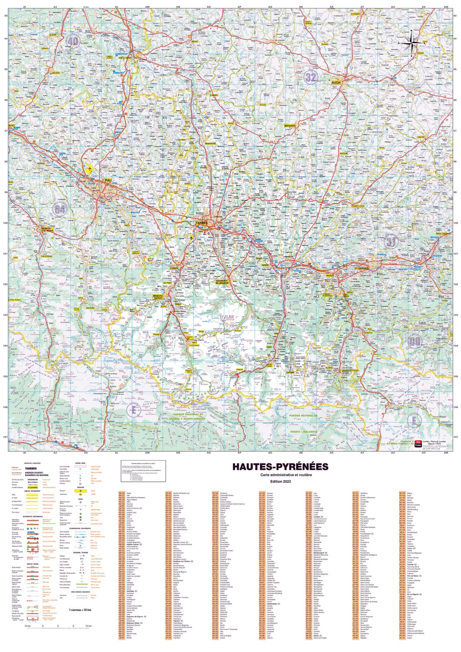 Poster - Hautes-Pyrénées (119 x 85 cm) | Blay Foldex carte murale hors dimensions Blay Foldex 
