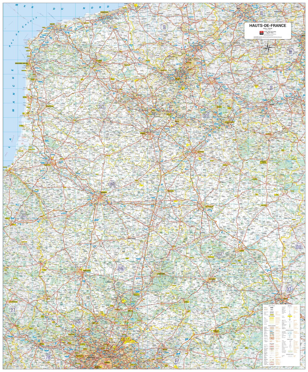Poster - Hauts-de-France (129 × 107 cm) | Blay Foldex carte murale hors dimensions Blay Foldex 
