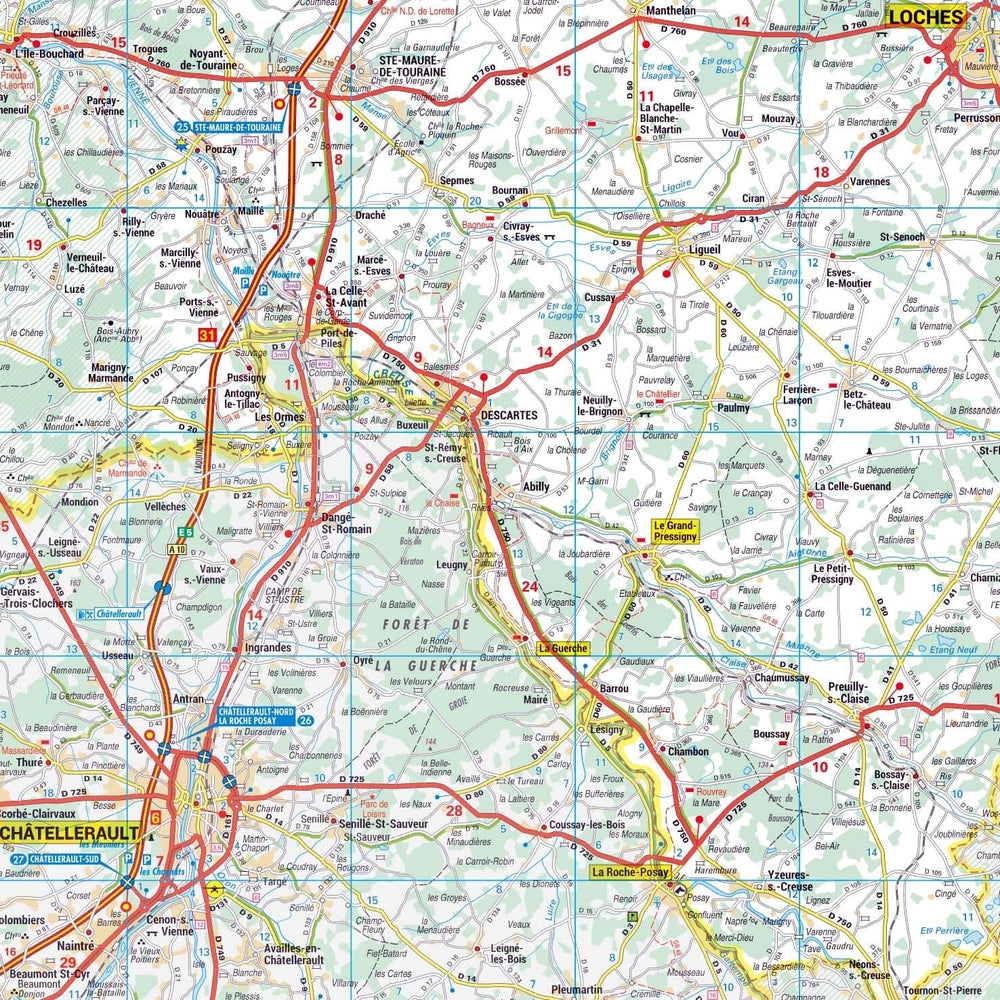 Poster - Indre-et-Loire (119 x 85 cm) | Blay Foldex carte murale hors dimensions Blay Foldex 