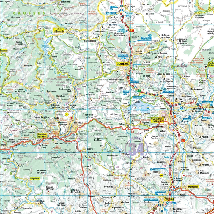 Poster - Languedoc-Roussillon (151 × 131 cm) | Blay Foldex carte murale hors dimensions Blay Foldex 