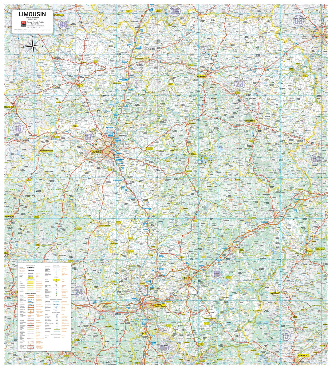 Poster - Limousin (81 × 90 cm) | Blay Foldex carte murale hors dimensions Blay Foldex 