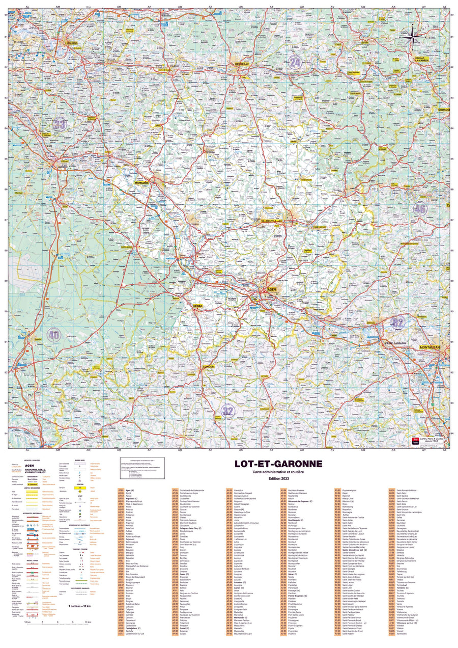 Poster - Lot-et-Garonne (119 x 85 cm) | Blay Foldex carte murale hors dimensions Blay Foldex 