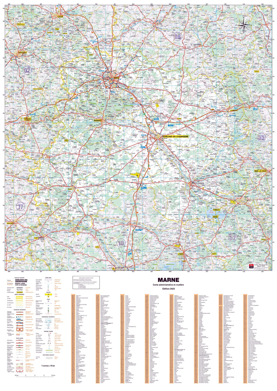 Poster - Marne (119 x 85 cm) | Blay Foldex carte murale hors dimensions Blay Foldex 