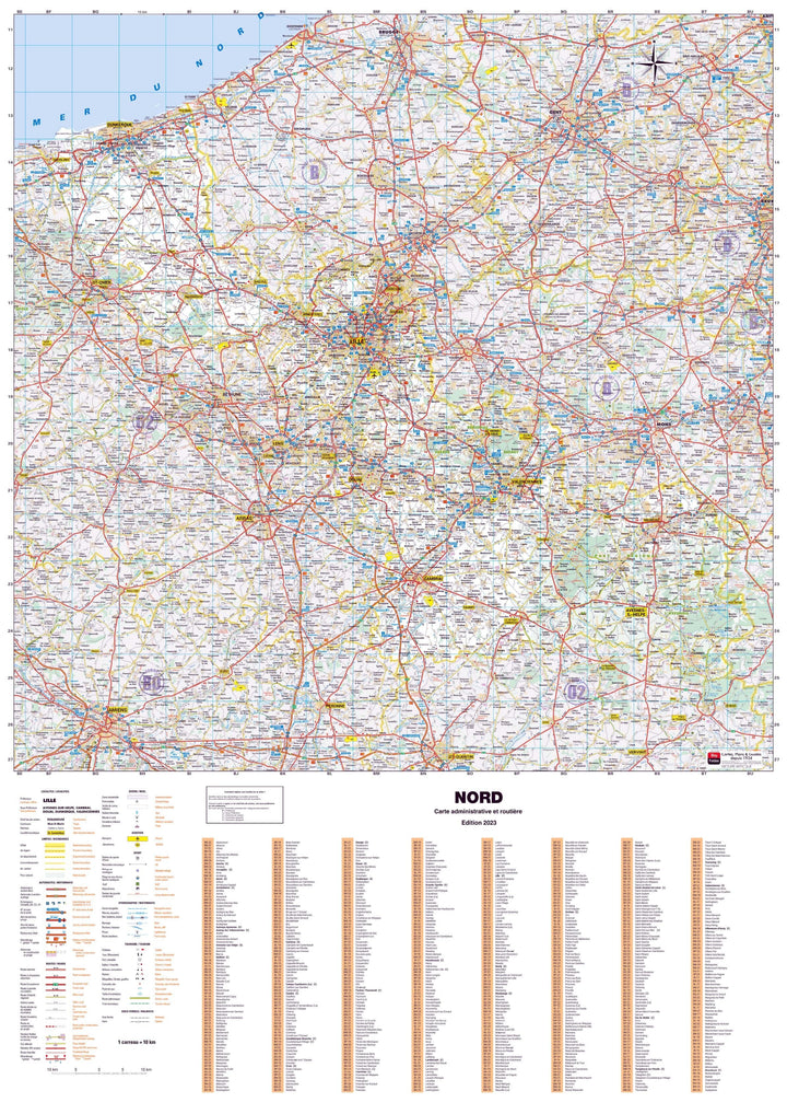 Poster - Nord (119 x 85 cm) | Blay Foldex carte murale hors dimensions Blay Foldex 