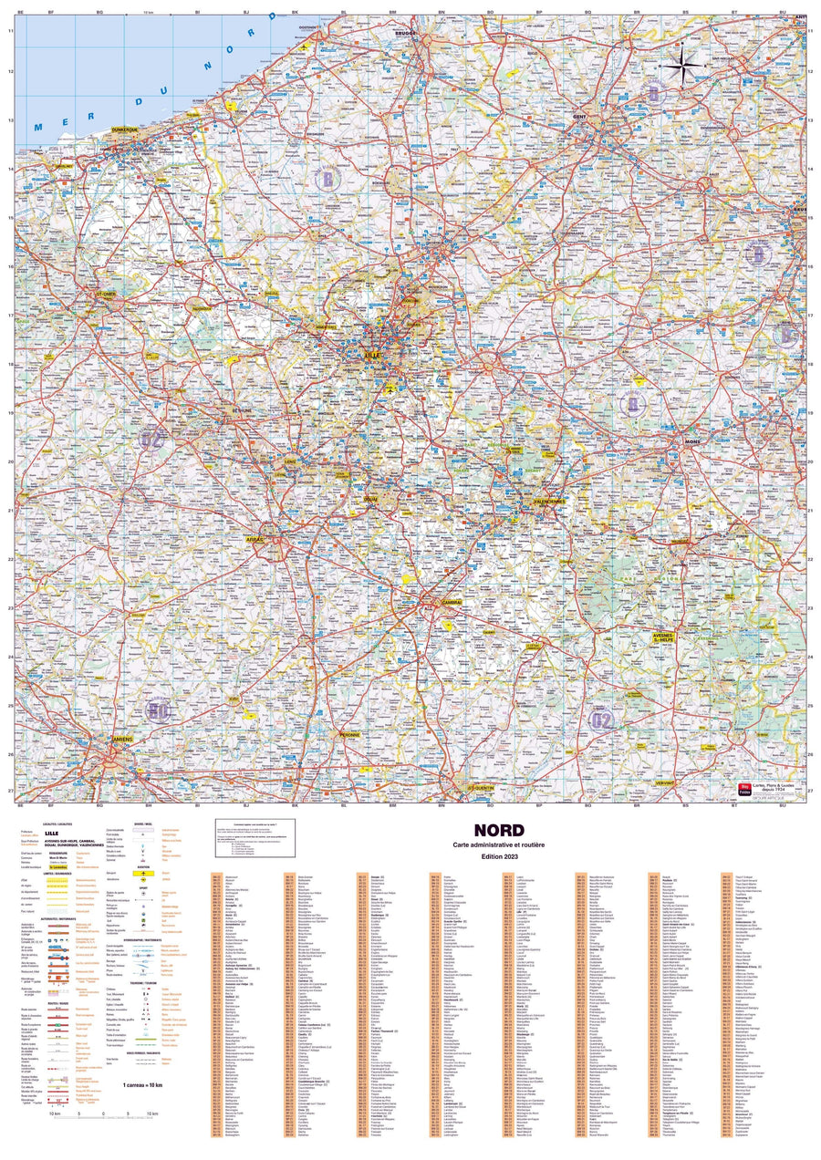 Poster - Nord (119 x 85 cm) | Blay Foldex carte murale hors dimensions Blay Foldex 
