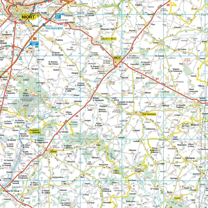 Poster - Poitou-Charentes (100 × 120 cm) | Blay Foldex carte murale hors dimensions Blay Foldex 