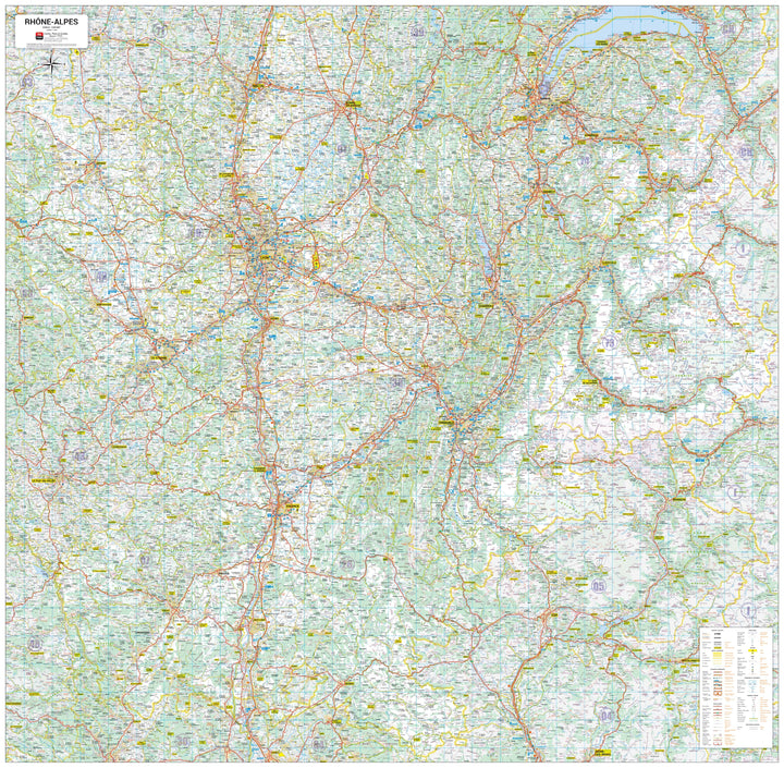 Poster - Rhône-Alpes (140 × 137 cm) | Blay Foldex carte murale hors dimensions Blay Foldex 