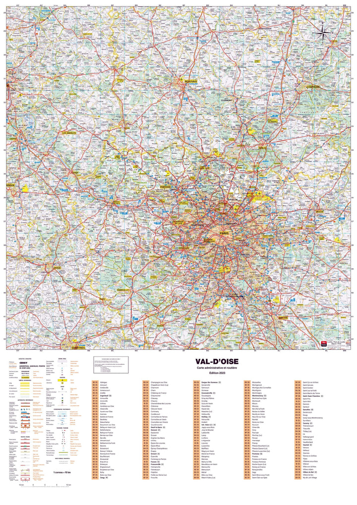 Poster - Val-d'Oise (119 x 85 cm) | Blay Foldex carte murale hors dimensions Blay Foldex 