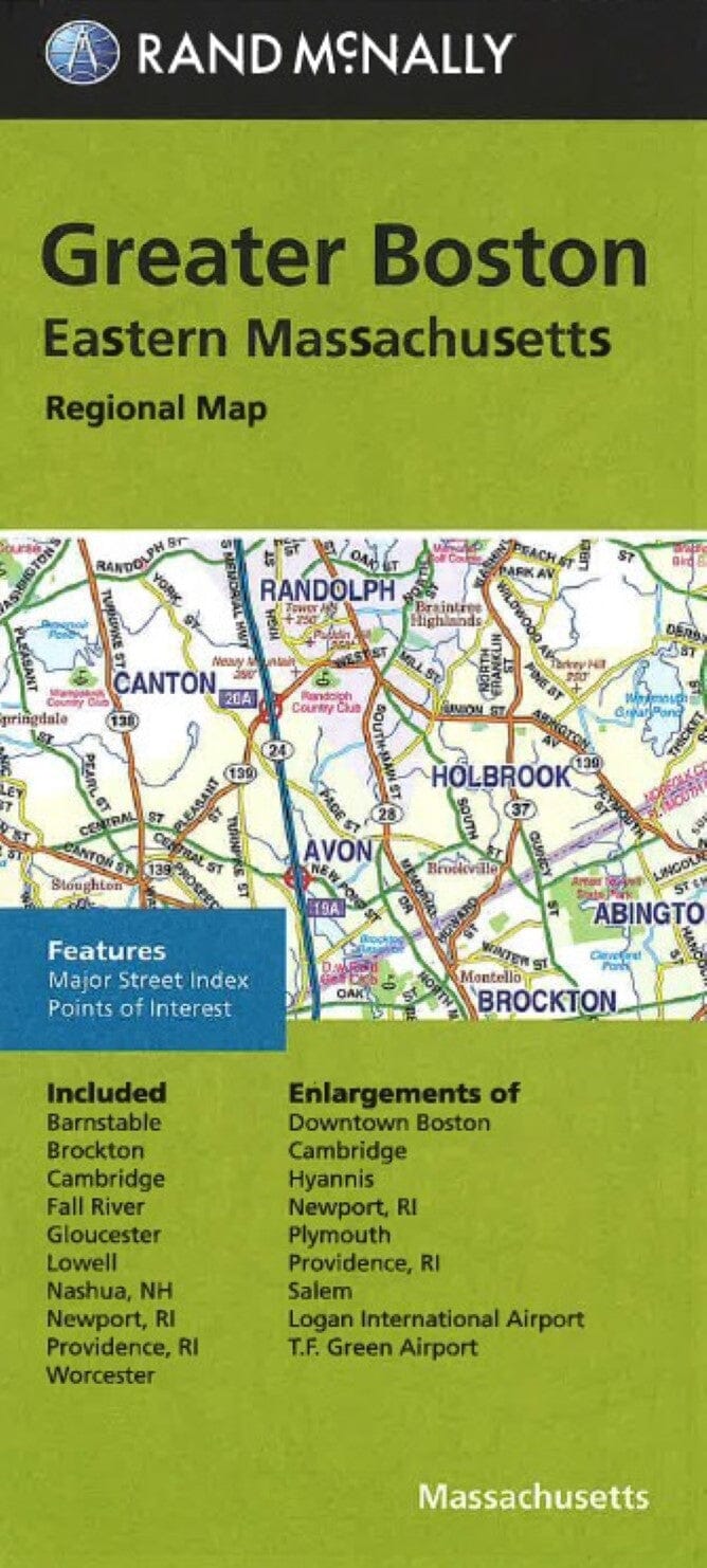 Région du Grand Boston et de l'est du Massachusetts | Rand McNally carte pliée Rand McNally 