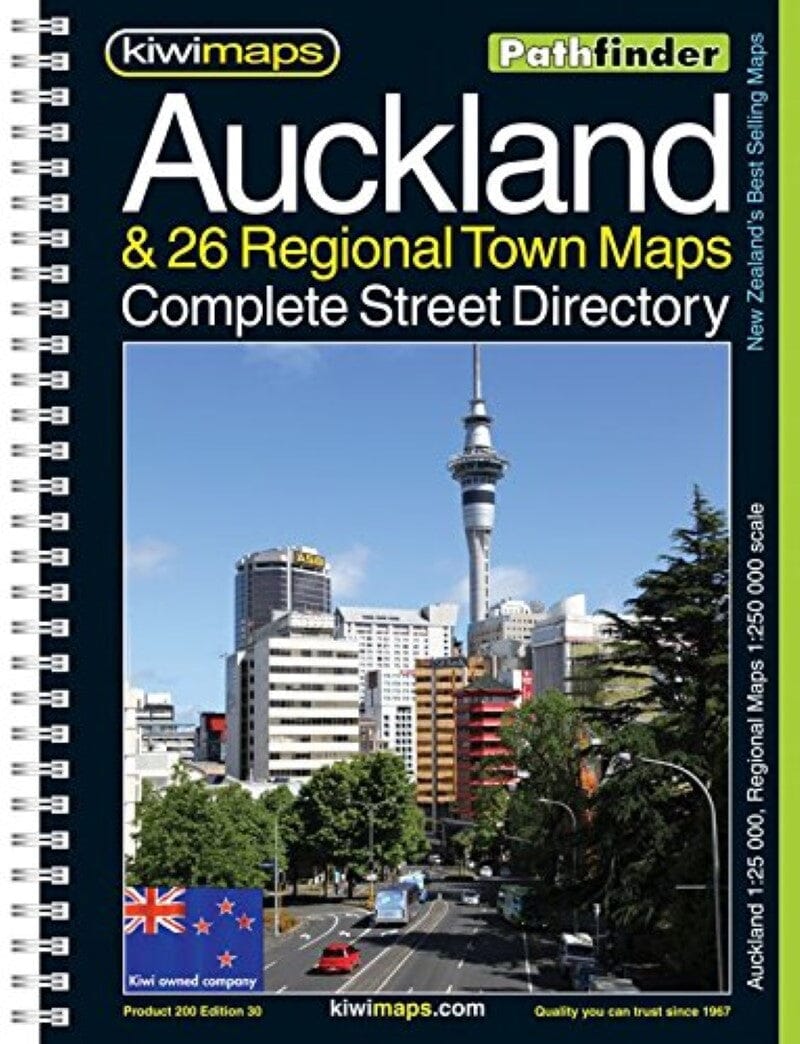 Répertoire des rues d'Auckland et 26 cartes de villes régionales (Nouvelle-Zélande) | Kiwi Maps atlas Kiwi Maps 