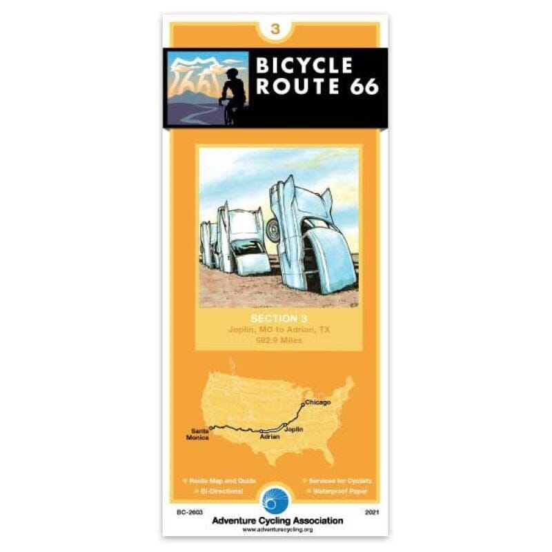 Route 66 - Cycling Map #3 | Adventure Cycling Association carte pliée Adventure Cycling Association 