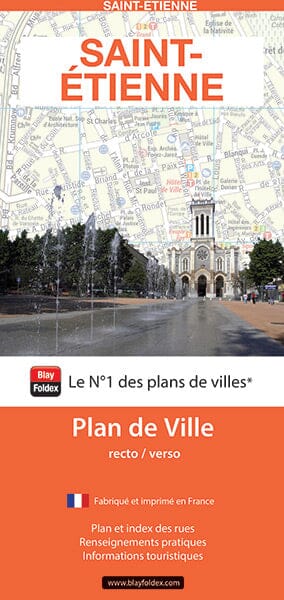 Saint-Étienne, Loire - Plan de ville | Blay Foldex carte pliée Blay Foldex 